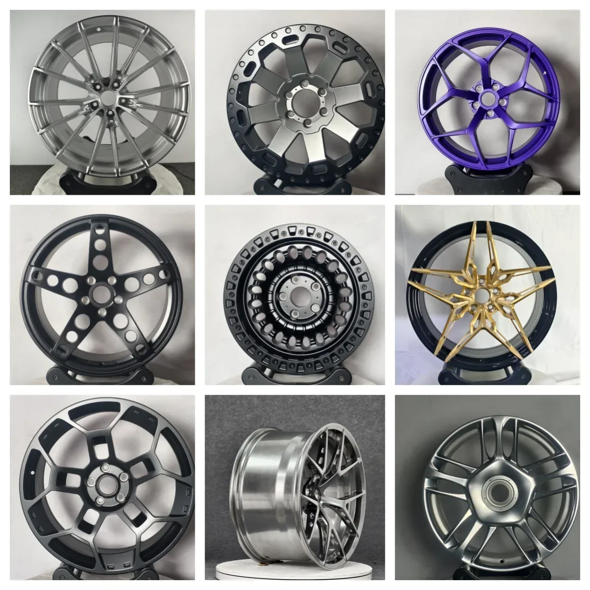 Forfor Alloy Forged Lightweight Wheel Hub 17/18 Inch 100mm PCD 8-9J Width Black Finish Anti-Off Car Replacement Hub Caps