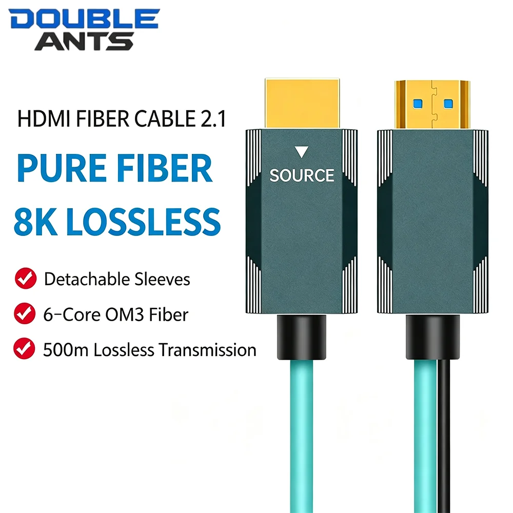 8K Pure Fiber HDMI 2.1 AOC Cable 72Gbps Bidirectional MPO Detachable for Stage Rental Live Event LED Large Screen Engineering