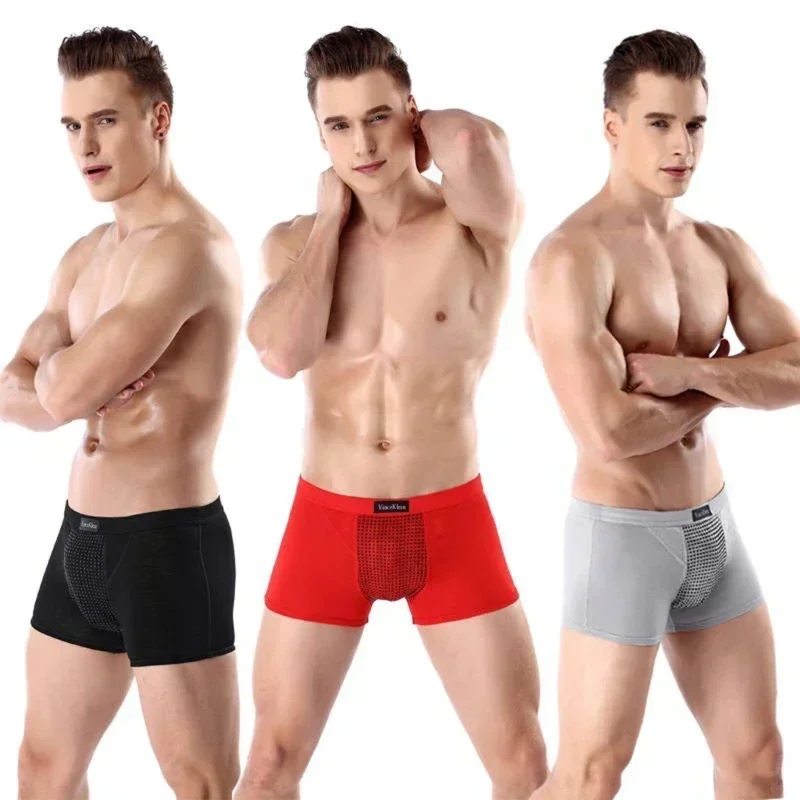 L-6XL 2023 nueva ropa interior fisiológica para hombres calzoncillos de aumento Boxer de salud pantalones cortos turmalina terapia magnética de