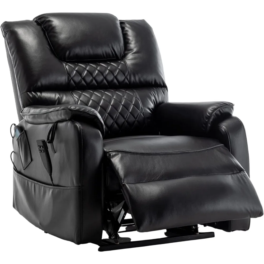 كرسي رفع كبير الحجم بمحرك مزدوج مريح لكبار السن مع حرارة وتدليك، عرض المقعد مقاس 25 بوصة، سعة 400 رطل