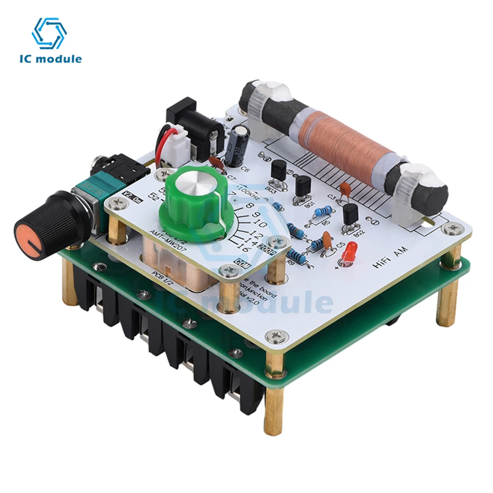 525~1605kHz Medium Wave AM Amplitude Modulation Radio Transmitter DIY Circuit Board Ore Radio Mother Board 6V