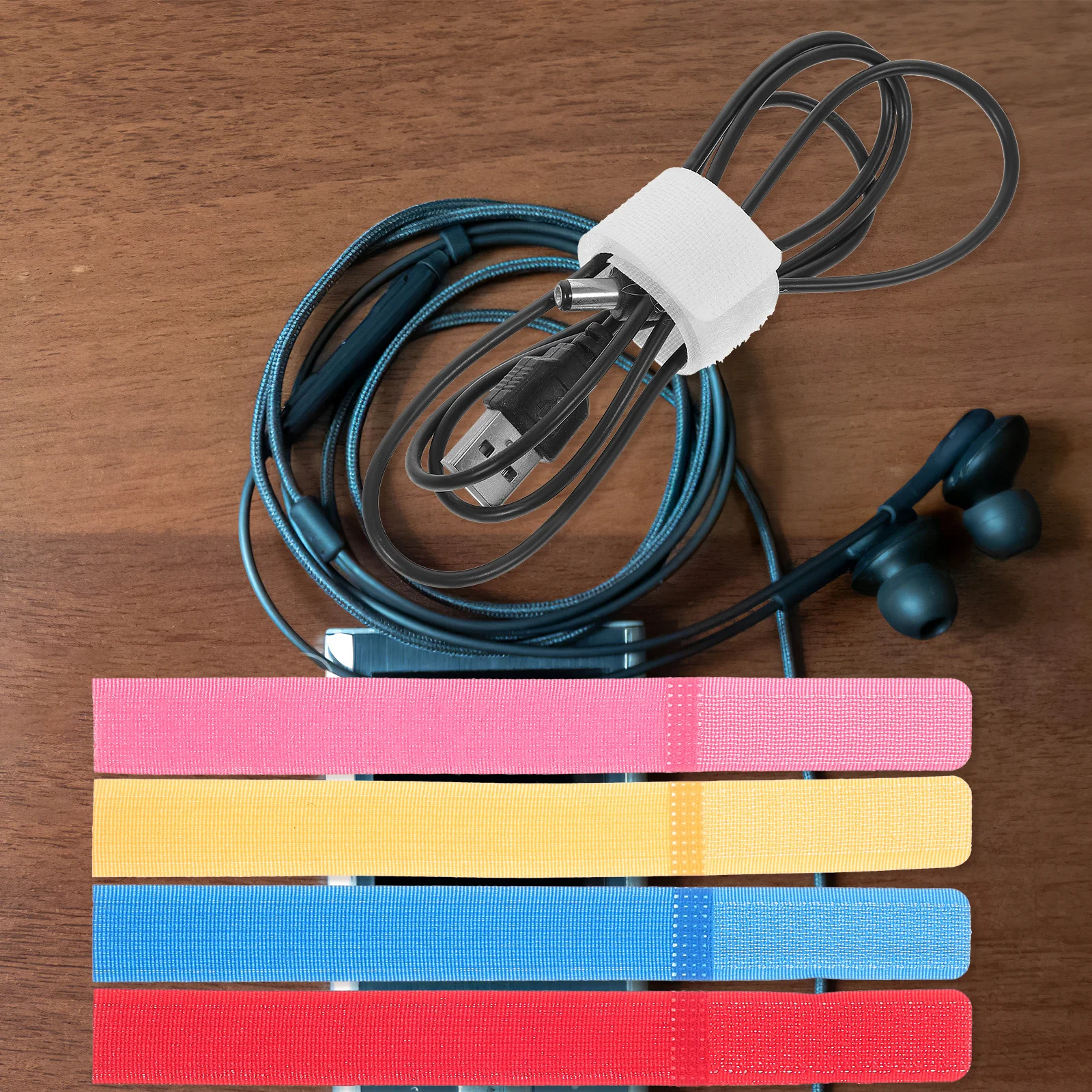 

50Pcs Colorful Cord Keepers Premium Polyester Reusable Cable Ties for Chargers USB Cables Wire Organizer Home Office Setup