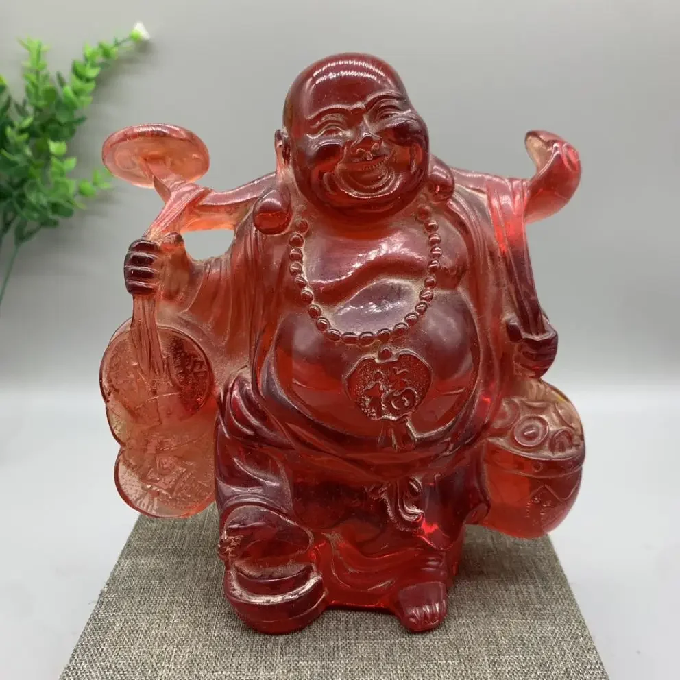 

Antique crafts antique amber miscellaneous Home Furnishing Succinum gold Buddha sit home decoration