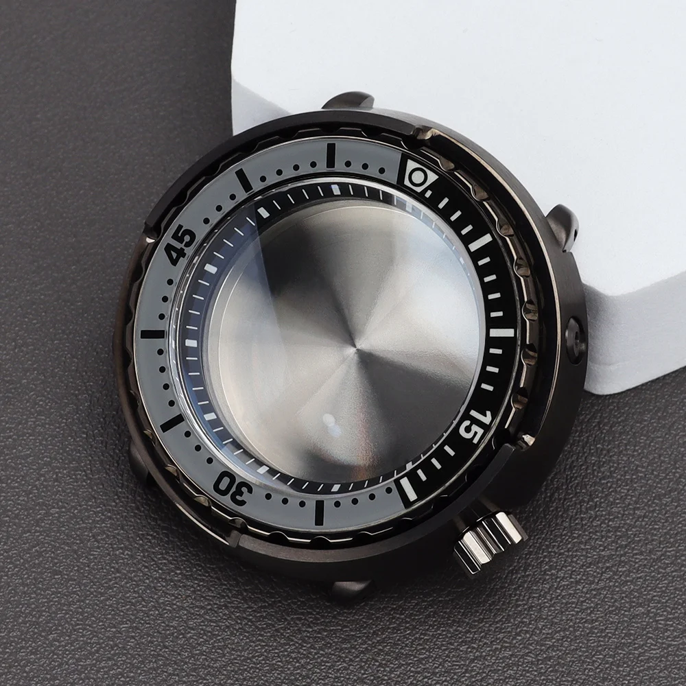47mm Herren-Taucheruhr mit gunmetalfarbenem Gehäuse, Saphirglas, für Tuna Cann NH35 NH36 NH34NH38 Uhrwerk, C3 Leuchtzifferblatt, Lünetteneinlage, 20ATM – Detail 1
