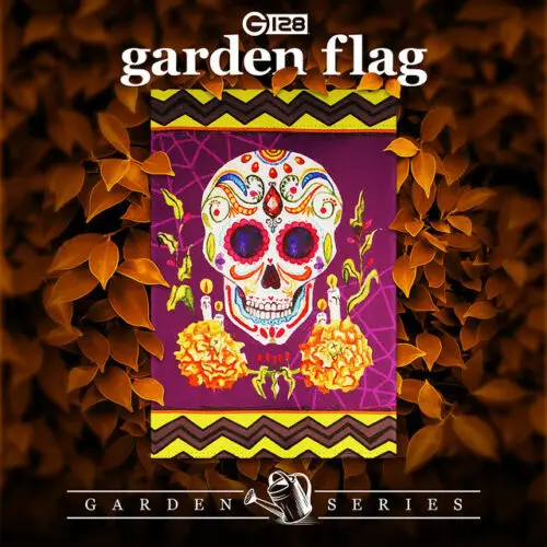 G128 Garden Flag Day of the Dead Decoration Sugar Skull 12