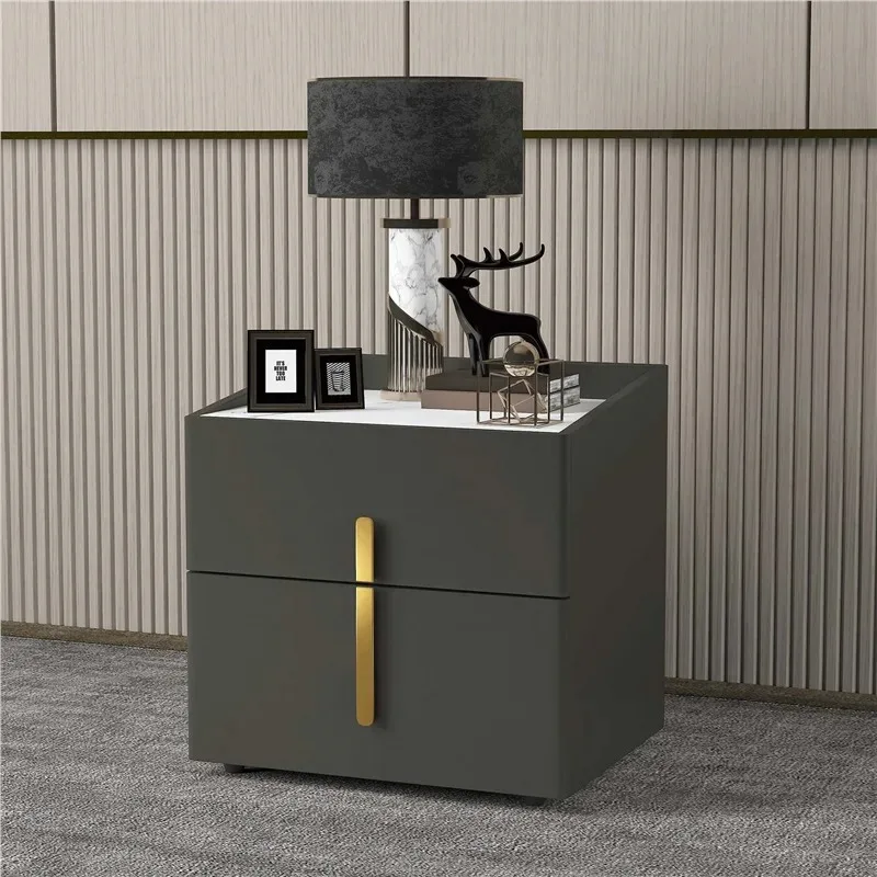 Slate bedside table, Internet celebrity bedside table, simple and modern, light luxury solid wood