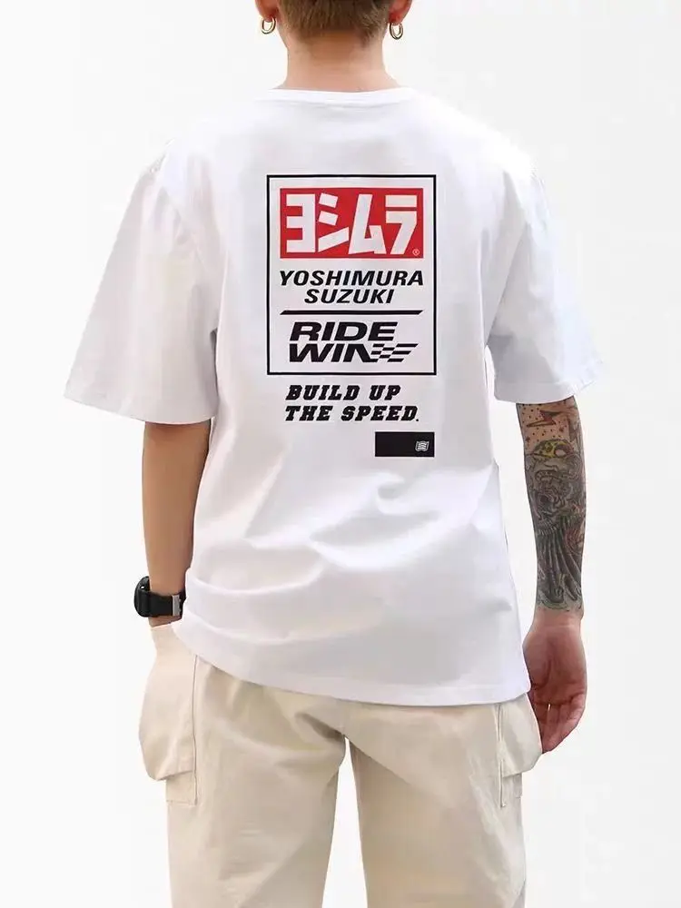 

Village Exhaust Locomotive Модифицированная свободная хлопковая футболка с круглым воротником и короткими рукавами Мотоциклетная куртка с полями Красивая горячая стильная куртка T