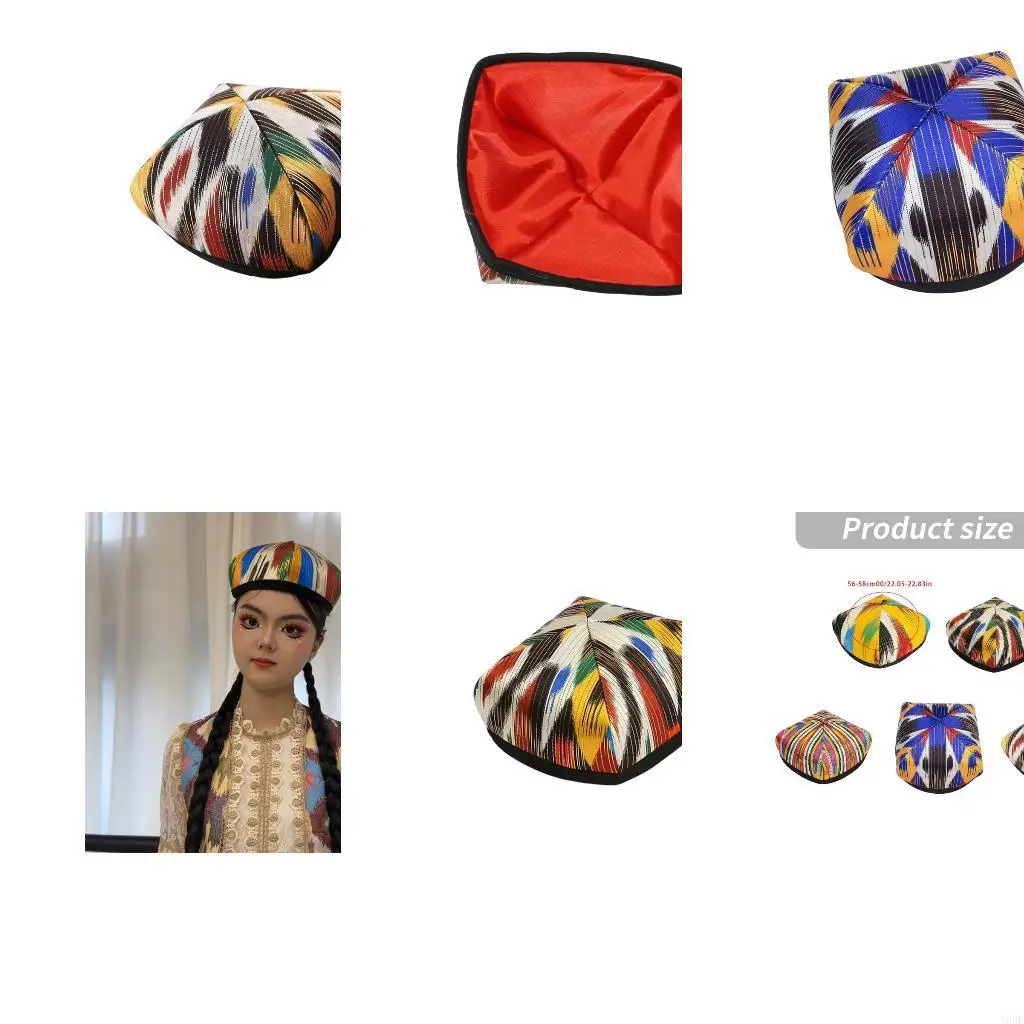 Statement Four Corner Fabric Hat for Photos, Travel, and Daily Wear Y08E