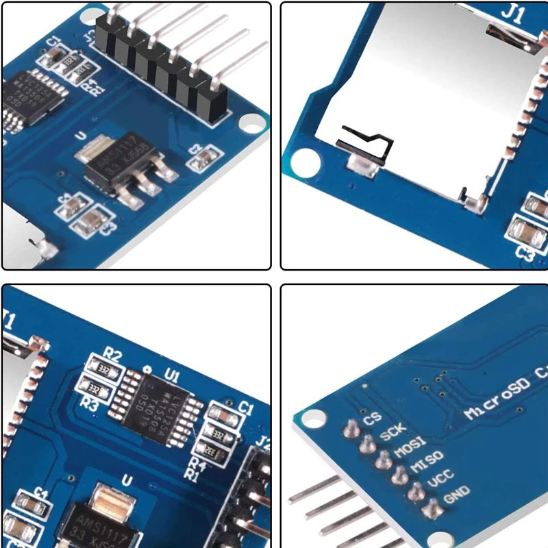 5pcs Micro SD TF Card Adater Reader Module 6Pin SPI Interface Driver Module with chip Level Conversion for Arduino UNO R3 MEGA 2