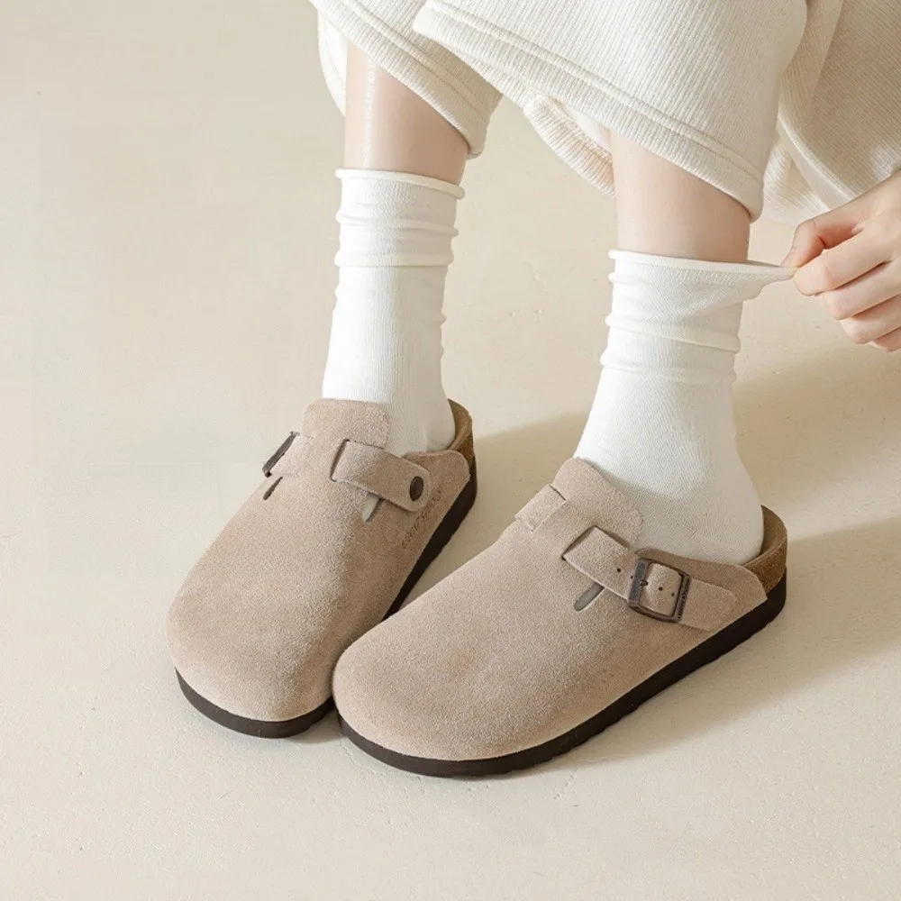 Soft No Bone Mid Tube Socks Solid Color Soft Breathable Roll Top Slouch Socks Versatile Casual Seamless Stack Socks All Season