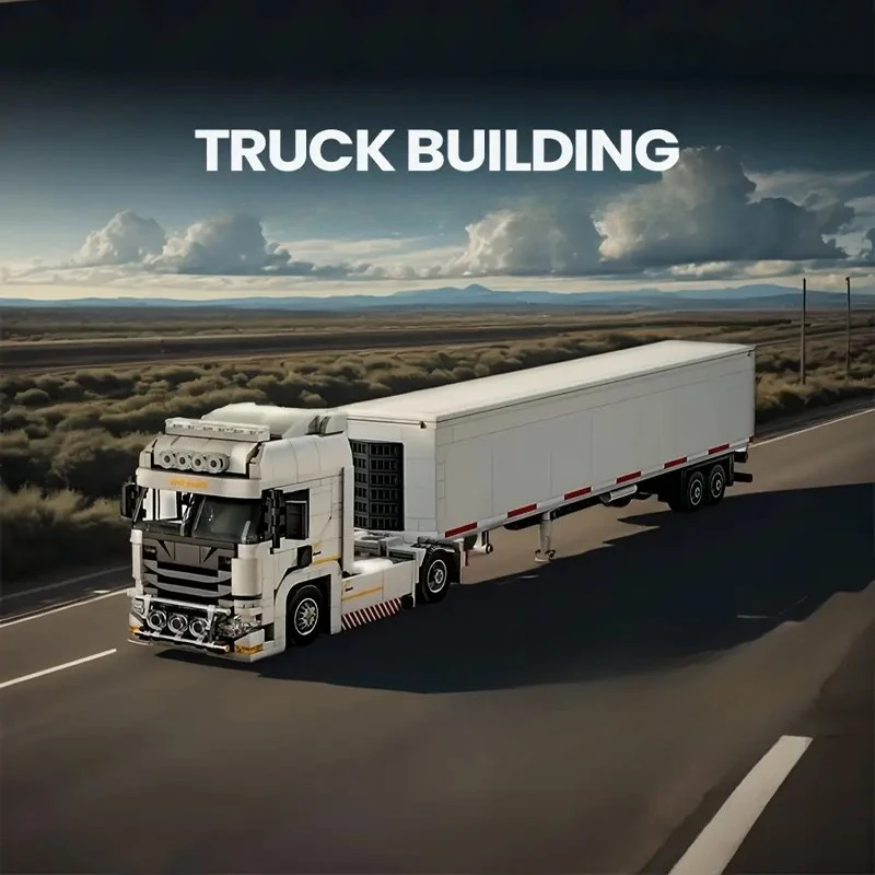

724 PCS European Truck Trailer Container Model Building Blocks Set DIY Detachable Display Piece Holiday Birthday Gift