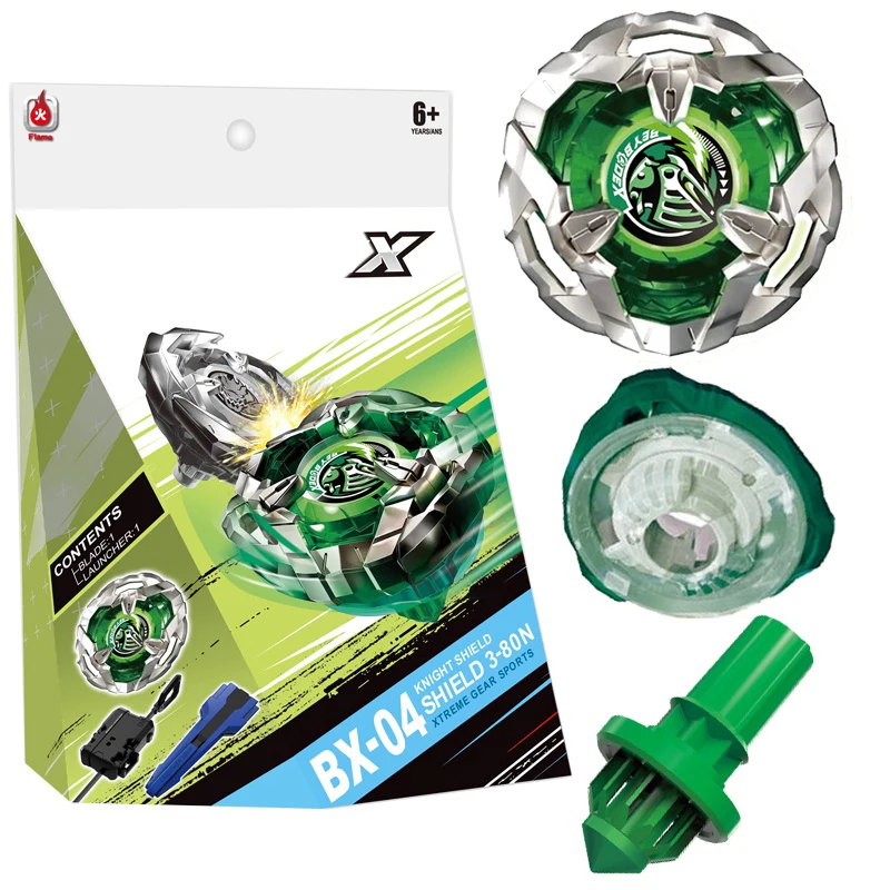 

Box Set Bey X BX-04 Knight Shield Spinning Top with Launcher Grip Box Set Kids Toys for Children