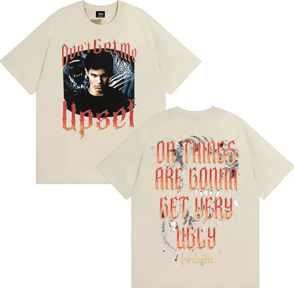 تي شيرت كلاسيكي توايلايت جاكوب أسود جرافيك للرجال والنساء، تي شيرت كلاسيكي بأكمام قصيرة، تي شيرت قطني كاجوال كبير الحجم