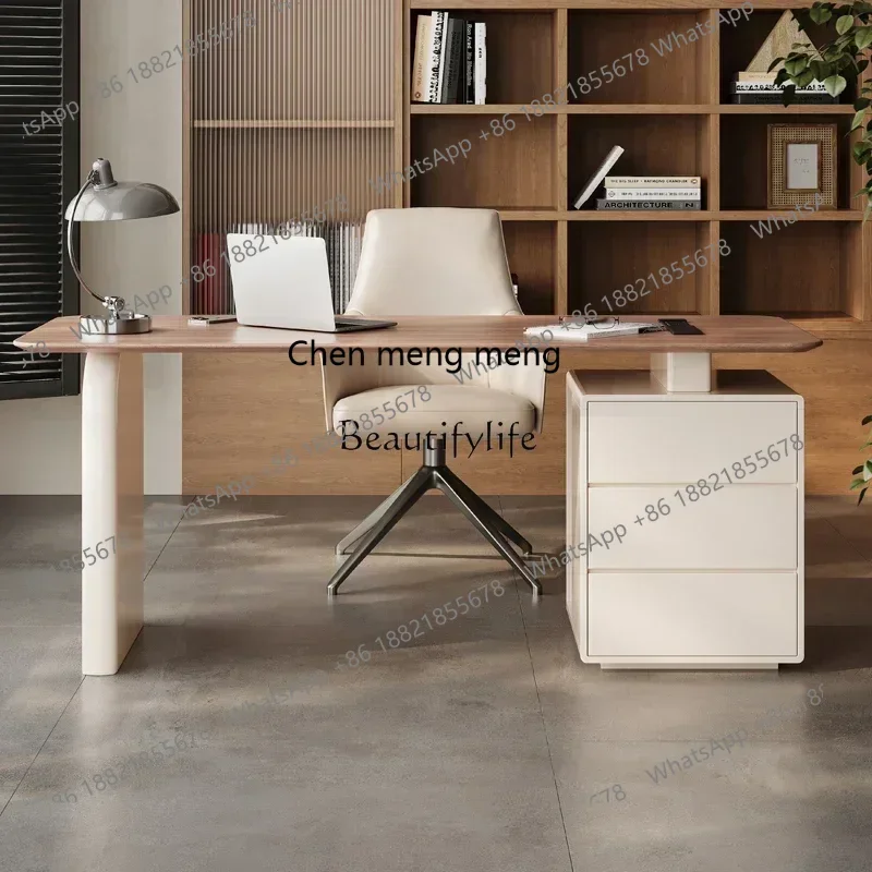 

SS 7304New Arrivals Light luxury modern designer mid-ancient style solid wood writing desk Italian minimalist desk