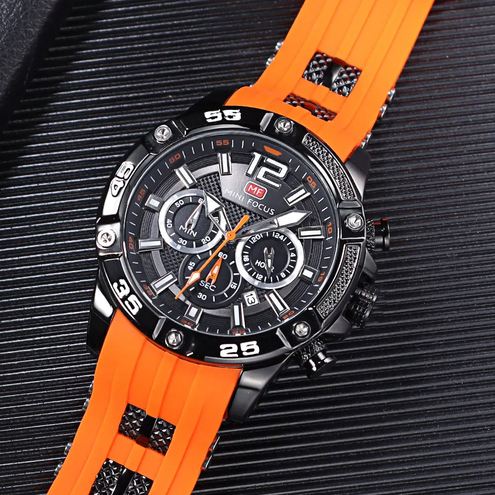 MINIFOCUS Top Brand Men\'s Watches Luxury  Domineering Quartz Wristwatch Waterproof Luminous Chronograph Watch for Men Date Clock