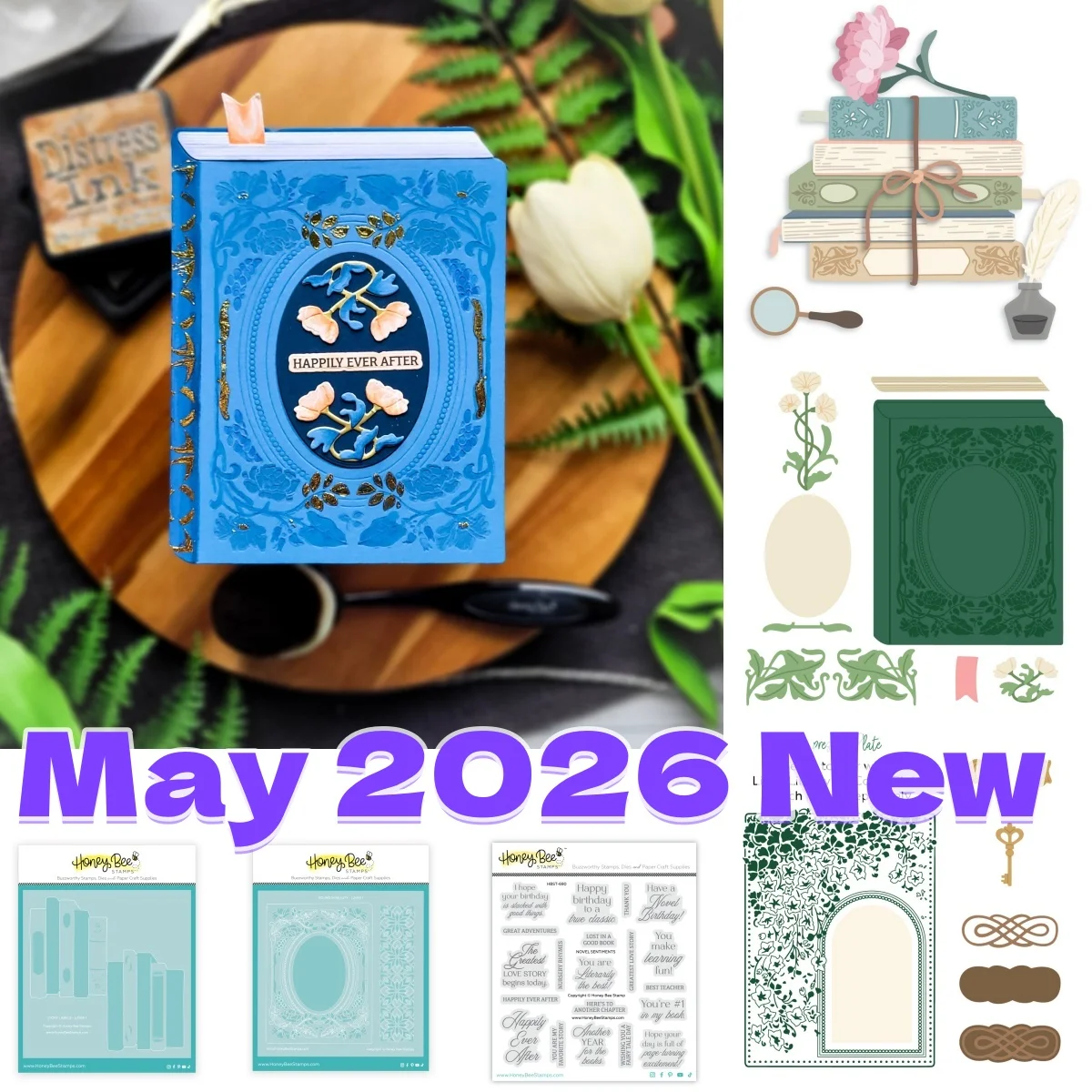 May 2026 New Buzzworthy Book Stories Metal Cutting Dies Clear Stamps Stencil for DIY Greeting Card Scrapbook Craft Decoration