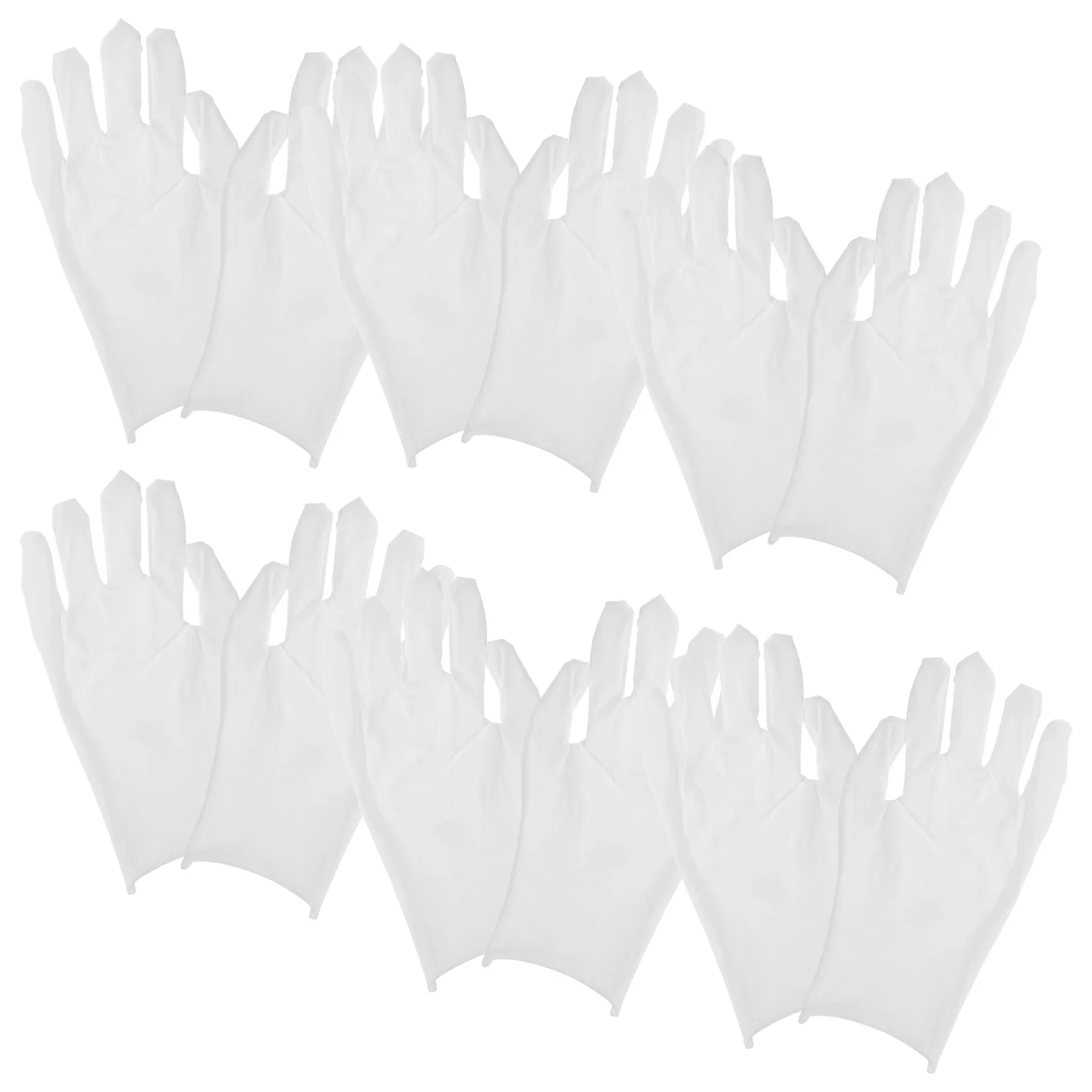 6 Pairs Gold and Silver Inspection Gloves Cotton Work Men White Xl Mens Men's Costume