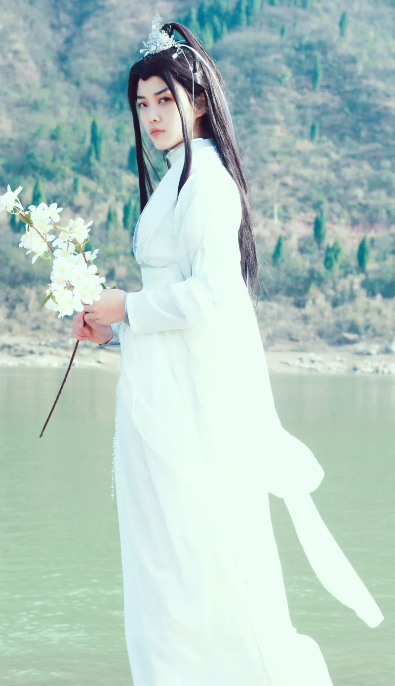 Anime Er Ha And His White Cat Master Chu Wanning Cosplay Costume TGCF Xie Lian White Clothes Mo Dao Zu Shi Halloween Han Fu