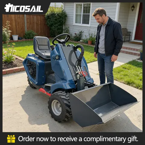 Energy Saving 3 Wheel Skid Steer Loader CE Euro 5 Low Fuel Consumption Compact Small Loader