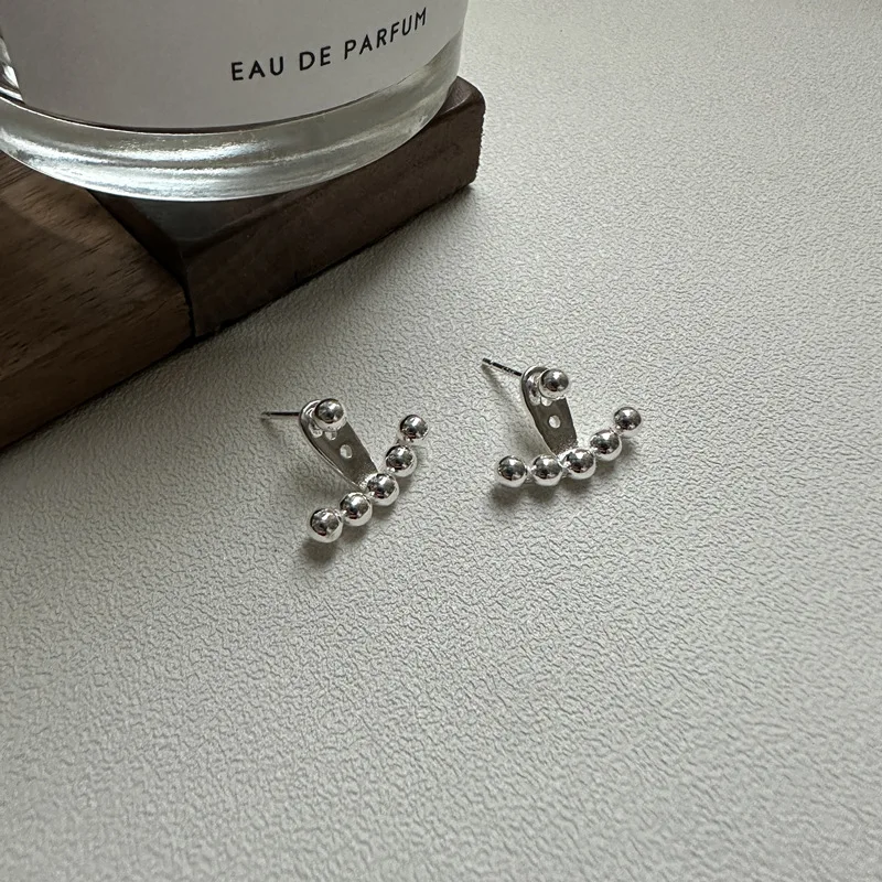 

Trendy Korean Style 925 Sterling Silver Fashionable Smile Design Earrings with Back Hook