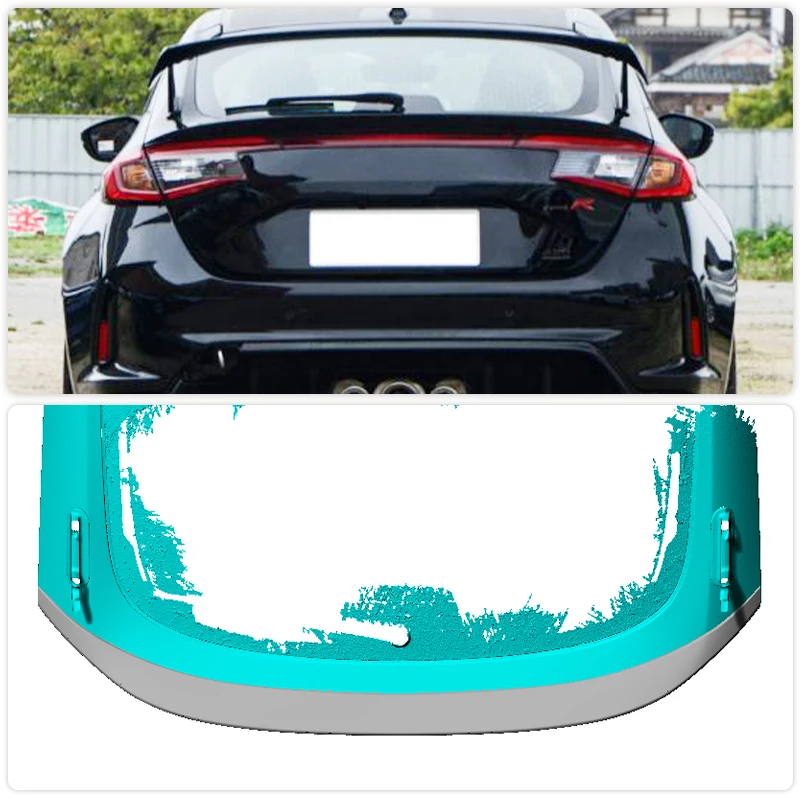 Carbon Fiber Car Rear Trunk Spoiler for Honda Civic TYPE R Sedan 2022 2023 Rear High-Kick Tail Spoiler Wing Lip