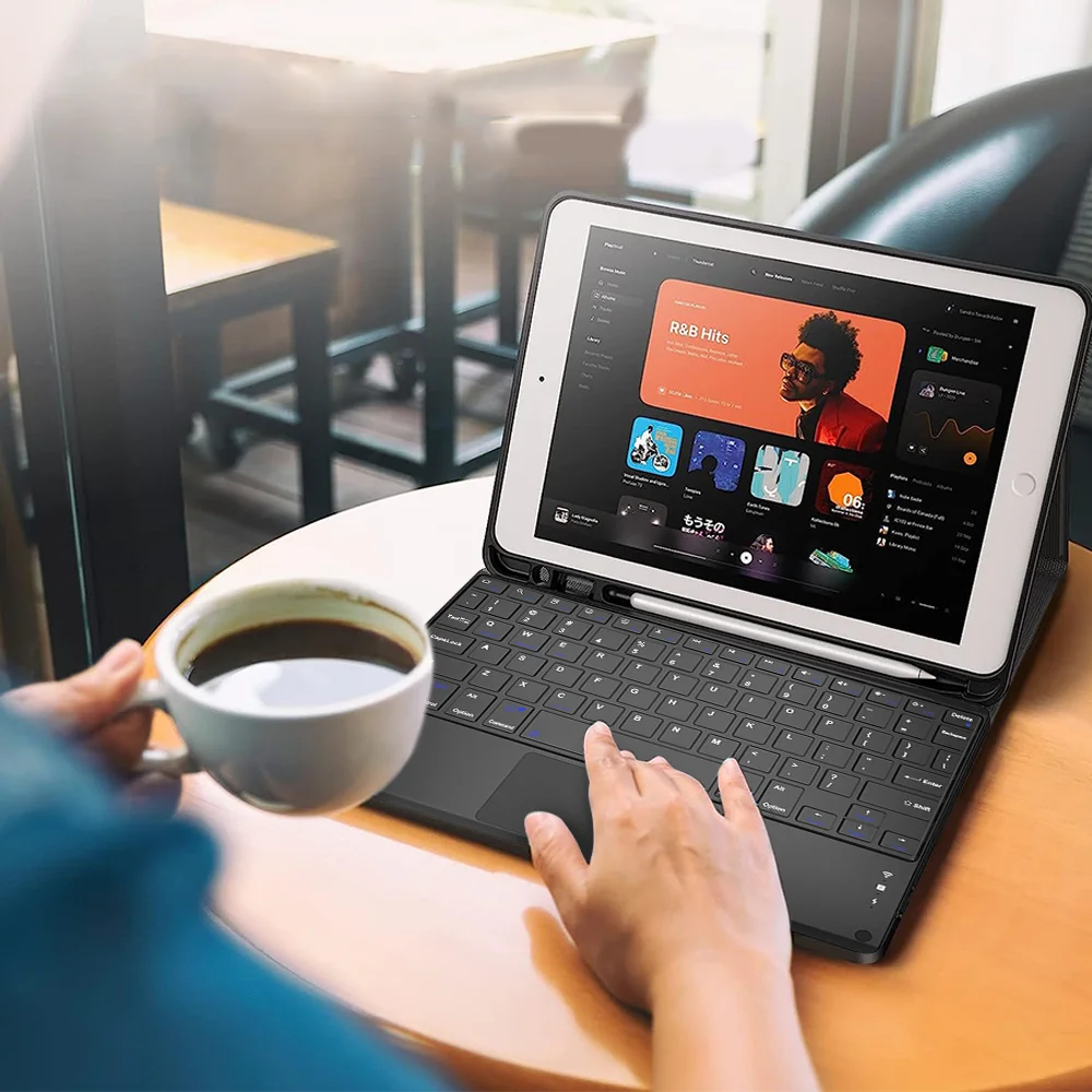 Capa Teclado Mágico para iPad Pro, Capa de Teclado Bluetooth para iPad Pro 12, 9, 11, 7th, 10.9, 9th Generation, 10.2, Air 5, 10.9 Polegada, Mini 6, 2022