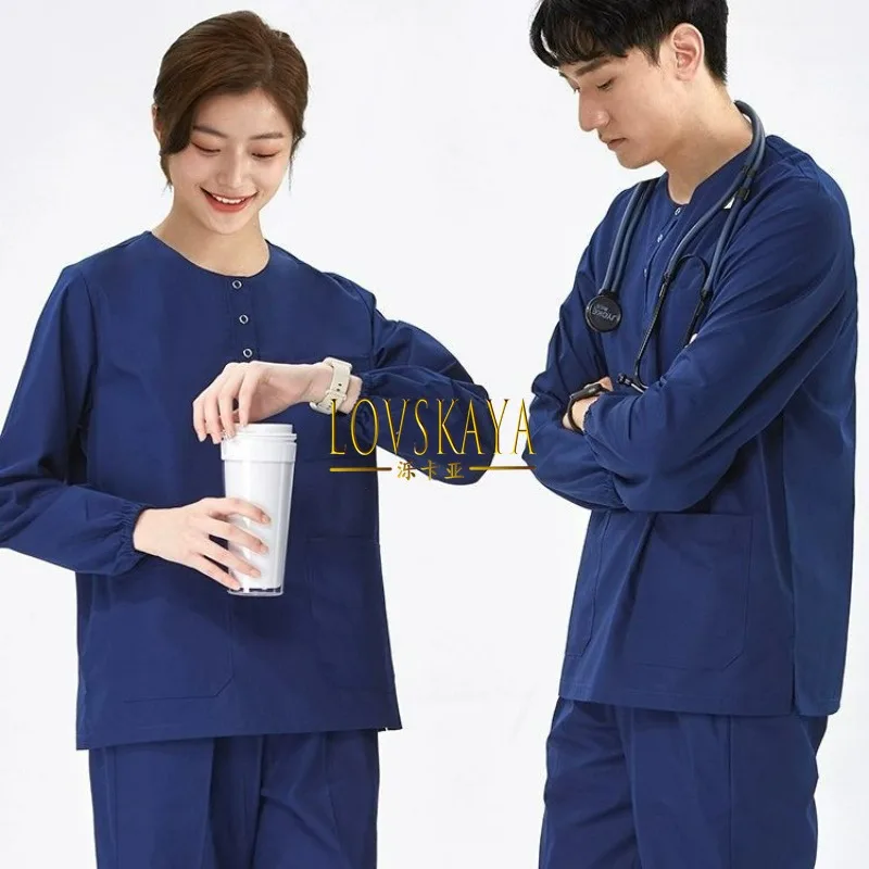 Work clothes doctor nurse clothes anti glare dental hand wash clothes female long sleeved short sleeved operating room