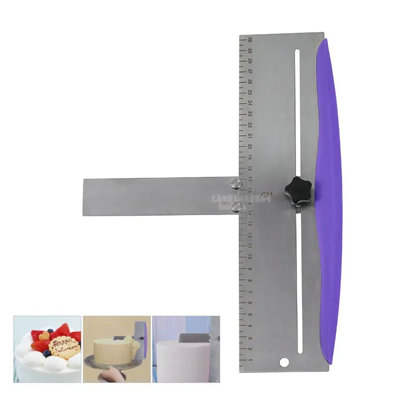 

Adjustable Cake Scraper Baking Crisp Corners Cakes Comb Metal Cake Edge Smoother Made of Stainless Steel DIY Baking Tools