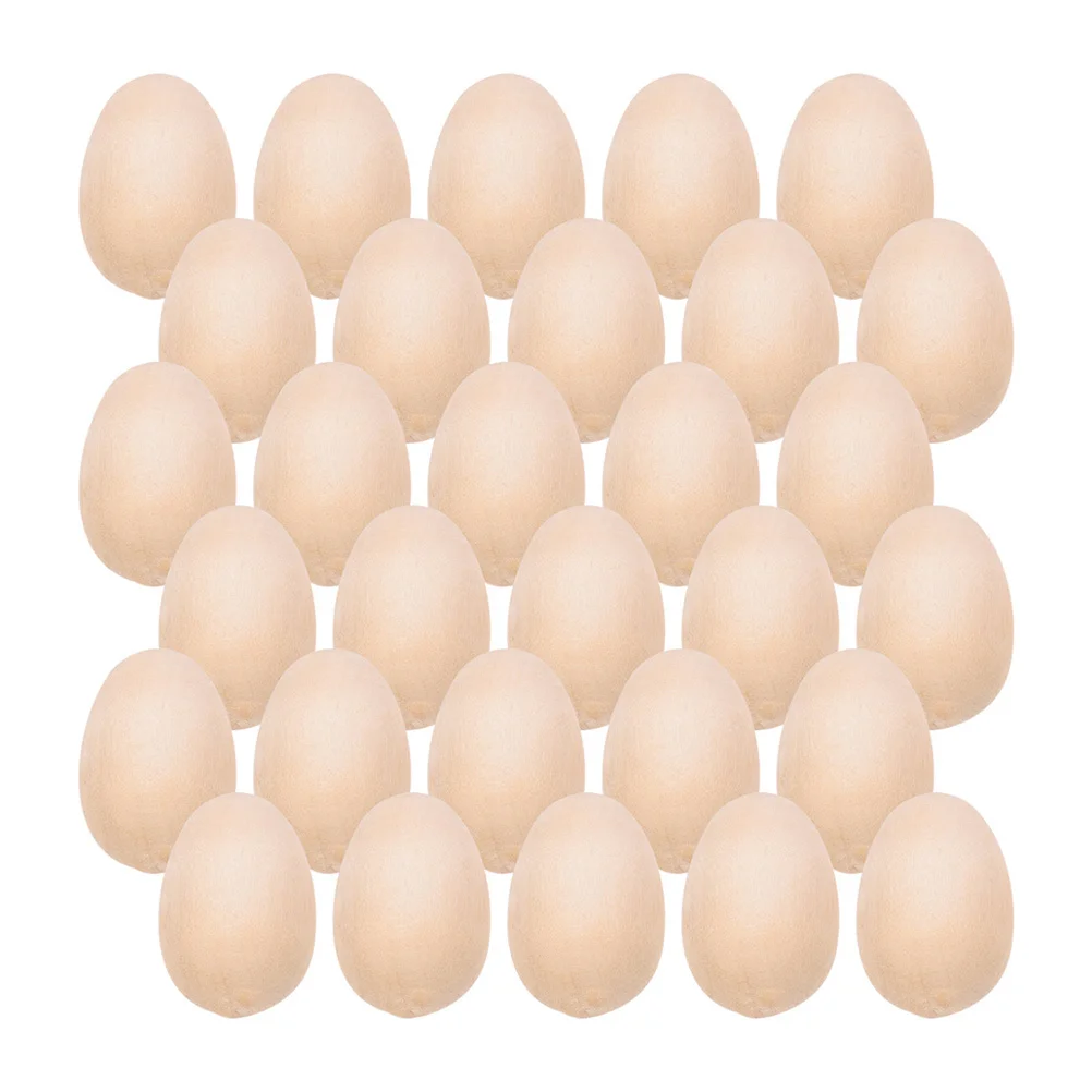 

200Pcs Simulation Wood Eggs Realistic Touch DIY Wooden Egg Ornaments Fake Eggs Wooden Egg Decorative Props Art Supplies