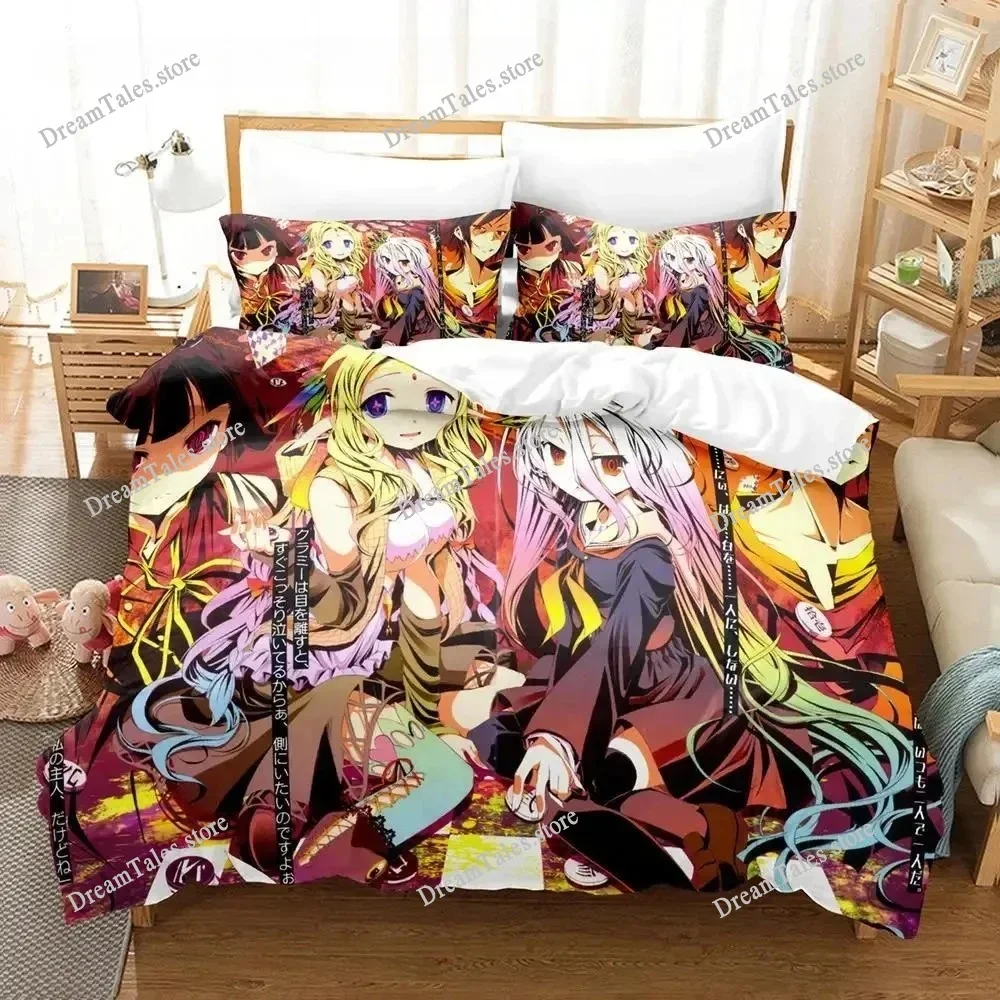 

Home Textile Cartoons No Game No Life Cover Duvet Cover Pillow Case Boy Girl Polyester Bedding Set King Queen Twin Size