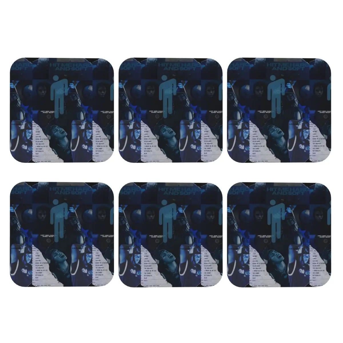 

Hit Me Hard And Soft Music Album Coasters PVC Leather Placemats Non-slip Coffee Mats for Decor Home Dining Pads Set of 6