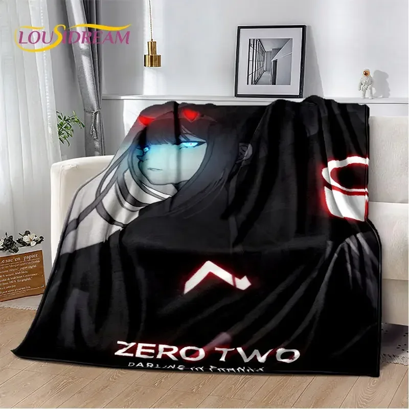 Zero Two DARLING In The FRANXX Soft Plush Blanket,Flannel Blanket Throw Blanket for Living Room Bedroom Bed Sofa Picnic Cover 3D