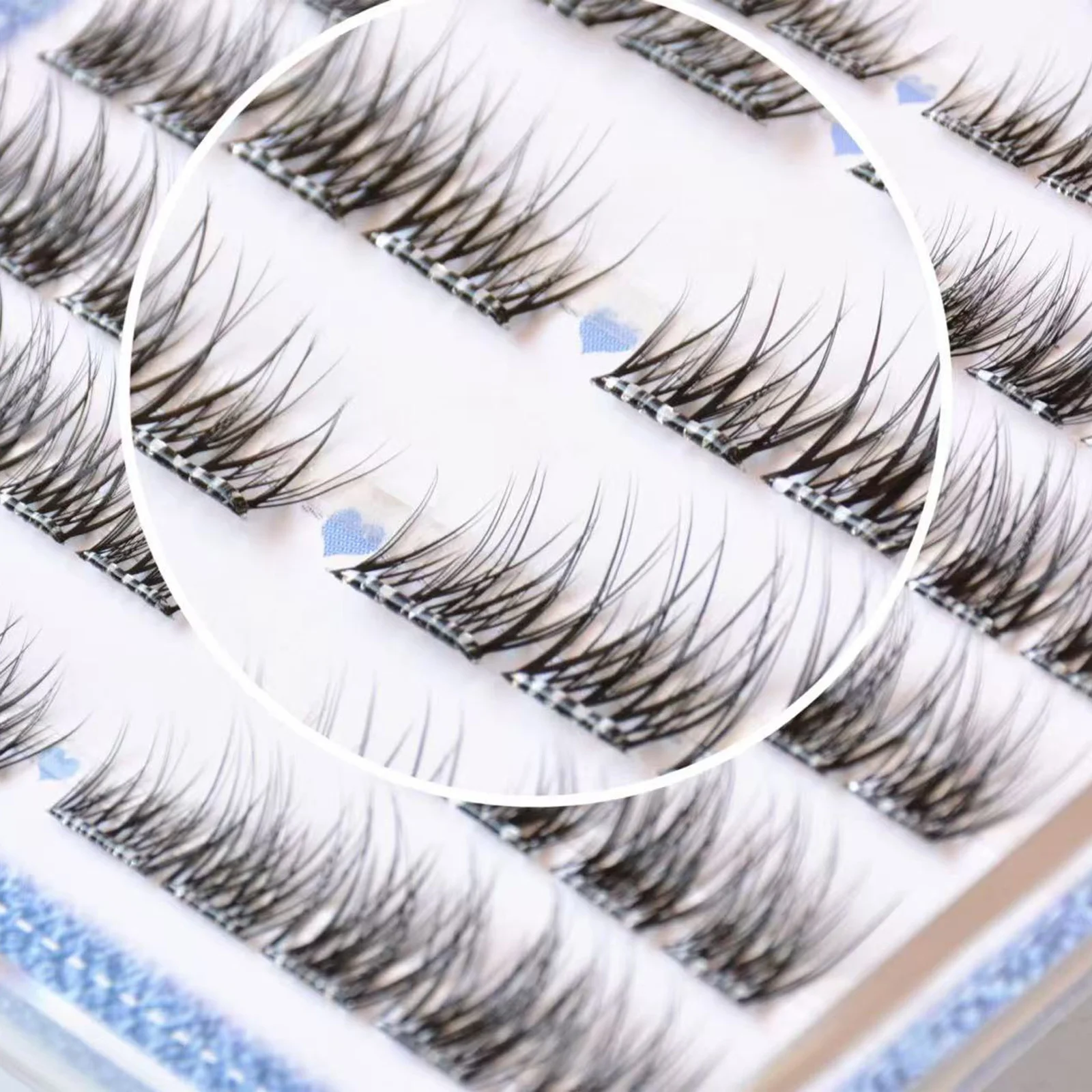 韓国風ナチュラルつけまつげ 7-13mm クラスターラッシュ 酸素通気性 Cカール アイメイク用 プロ仕様 上下まつげ