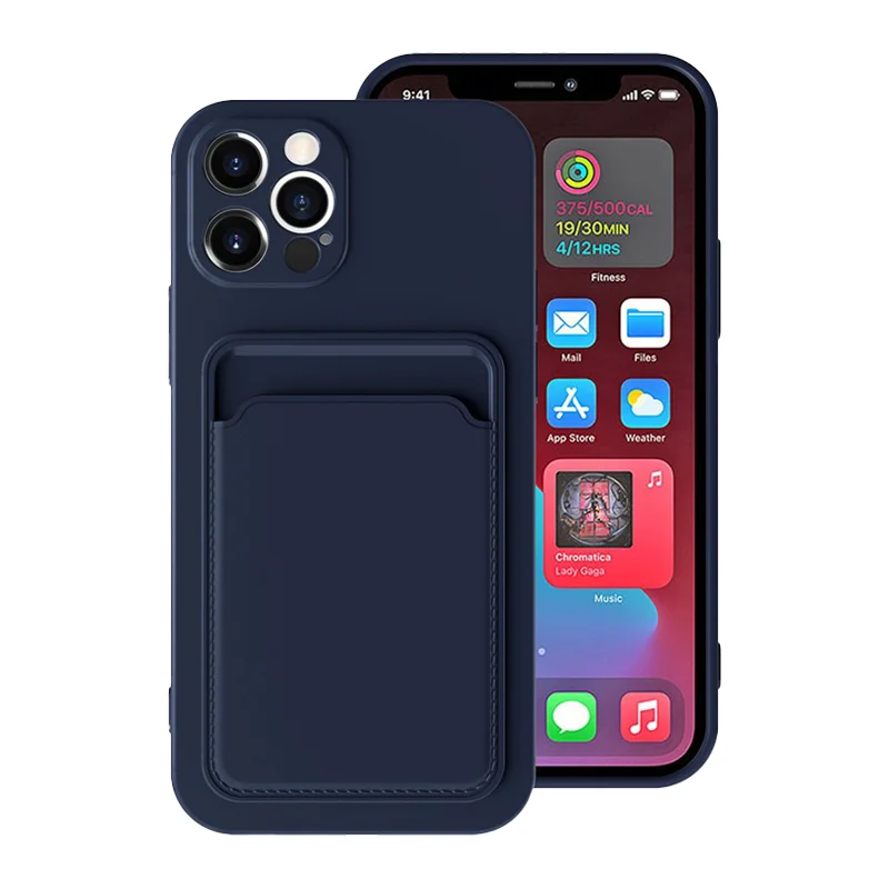 

Card Slot Wallet Phone Case for iPhone Soft Silicone Shockproof Cover Fits Multiple iPhone Models Including 15 16 Pro Max