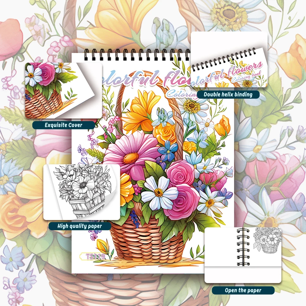 Malbuch für Erwachsene – 30 Blatt, Spiralbindung, speziell für Frauen, 11,2 x 8,3 Zoll, Zeichenbuch, Geburtstagsgeschenk, Geschenk für Feiertagspartys. – Detail 32