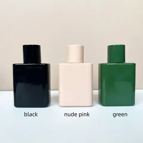 10pcs 30ml50ml /8pcs100ml Empty Perfume Bottle Pink/Black/Green Glass Spray Bottle Screw Cap Fragrance Atomizer Cosmetic Bottles