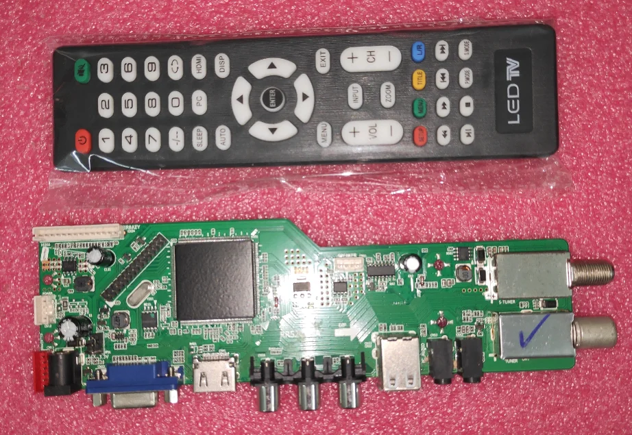 Free shipping!  RR52C.04A Support Digital Signal DVB-S2 DVB-C DVB-T2/T ATV Universal LCD Driver Board Dual USB play media