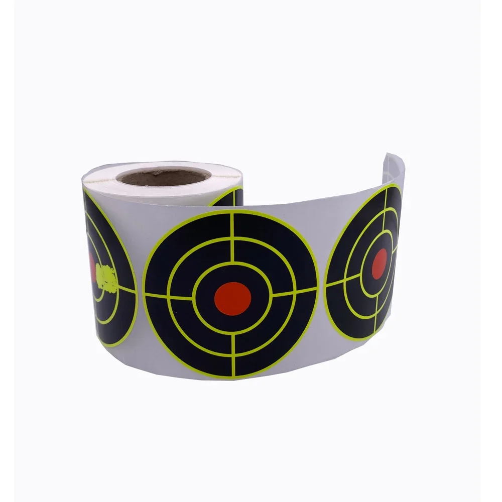 100/200Pcs Per Roll 7.50cm Self-Adhesive Splatter Splash Amp Reactive(Colors Impact) Shooting Sticker Targets(Bulls-eyes)