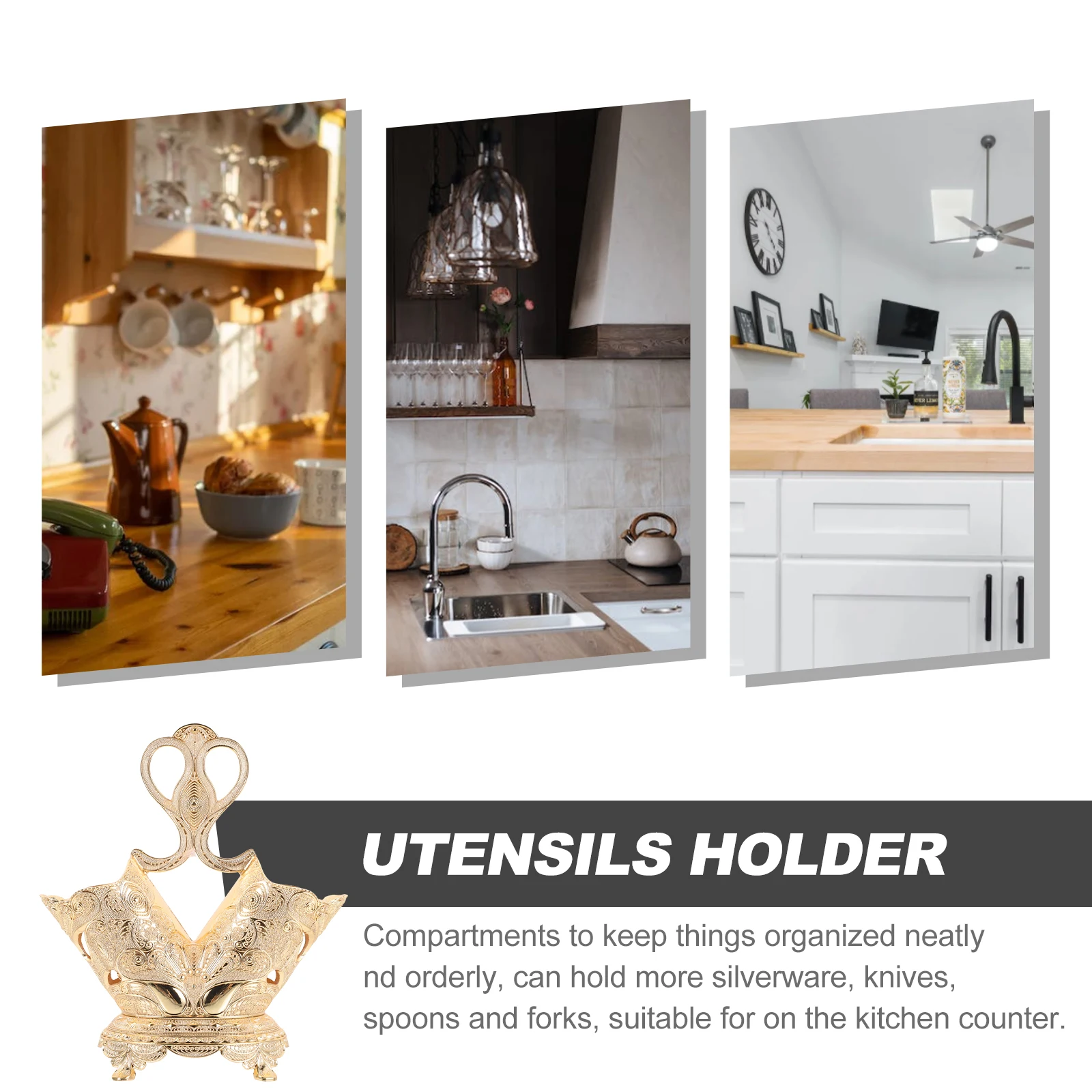 

European Zinc Holder Gold Color Kitchen ganizer Chopstick Rack Utensil Holder Storage Utensil Holders Container
