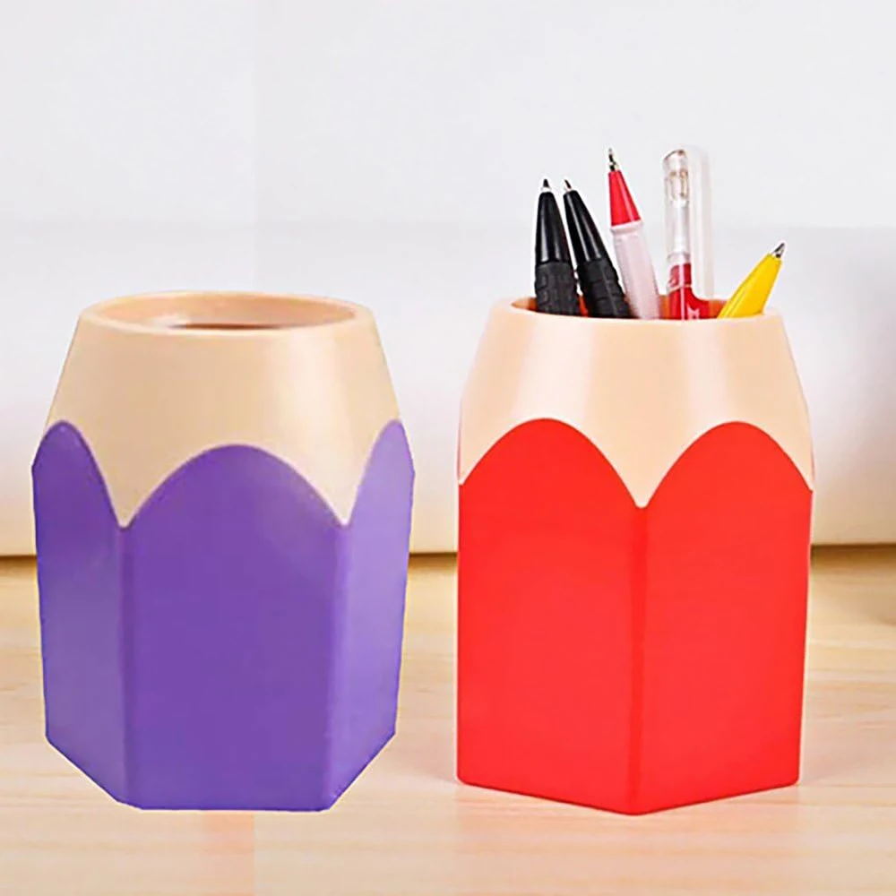 1pc Creative Cute Pencil Holder, Stylish Desktop Storage Pen Holder, Pen Styling Organizer Container, Classroom Home Office Desk