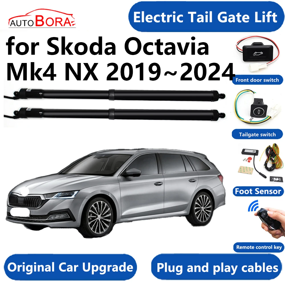 AutoBora Car Electric Tail Gate Lift System Power Liftgate Kit Auto Automatic Tailgate Opener for Skoda Octavia Mk4 NX 2019~2024