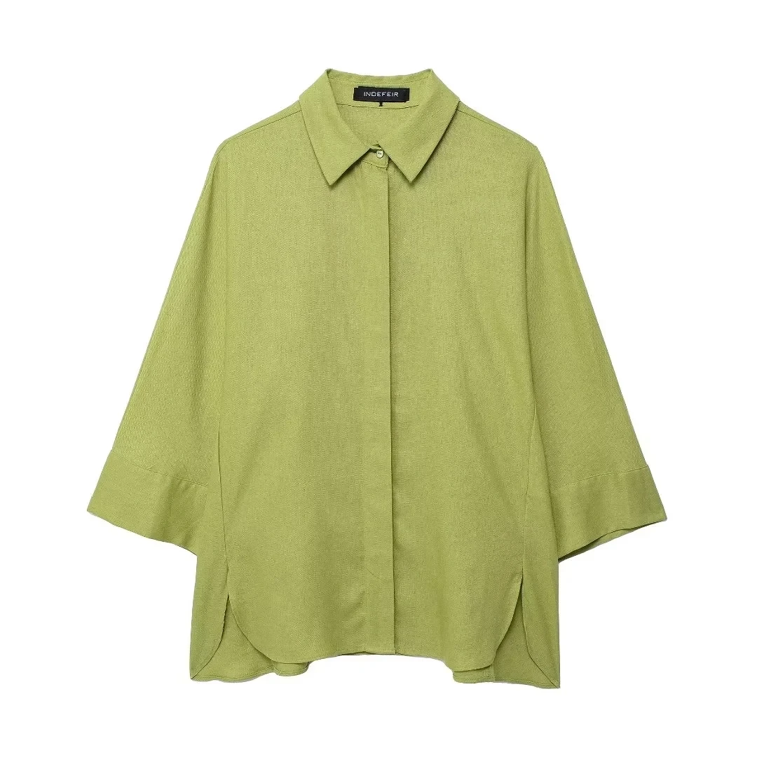 HH Vrouwen Casual Effen Blouse Broek Sets Losse Lange Mouw Revers Shirts Elastische Taille Wijde Pijpen Broek Kantoor Dame Pak
