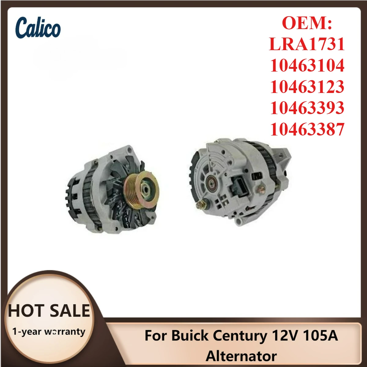 

Высококачественный генератор 12В 105А для Buick Century LRA1731 10463104 10463123 10463393 10463387