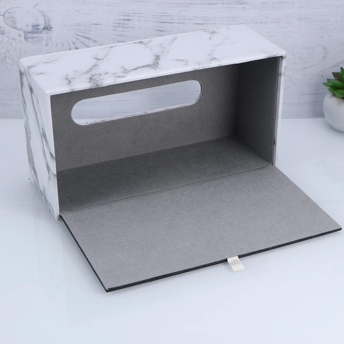 

Marbled Tissue Box Square Sturdy Paper Towel Holder for Home Office Hotel Car Napkin Storage Organizer