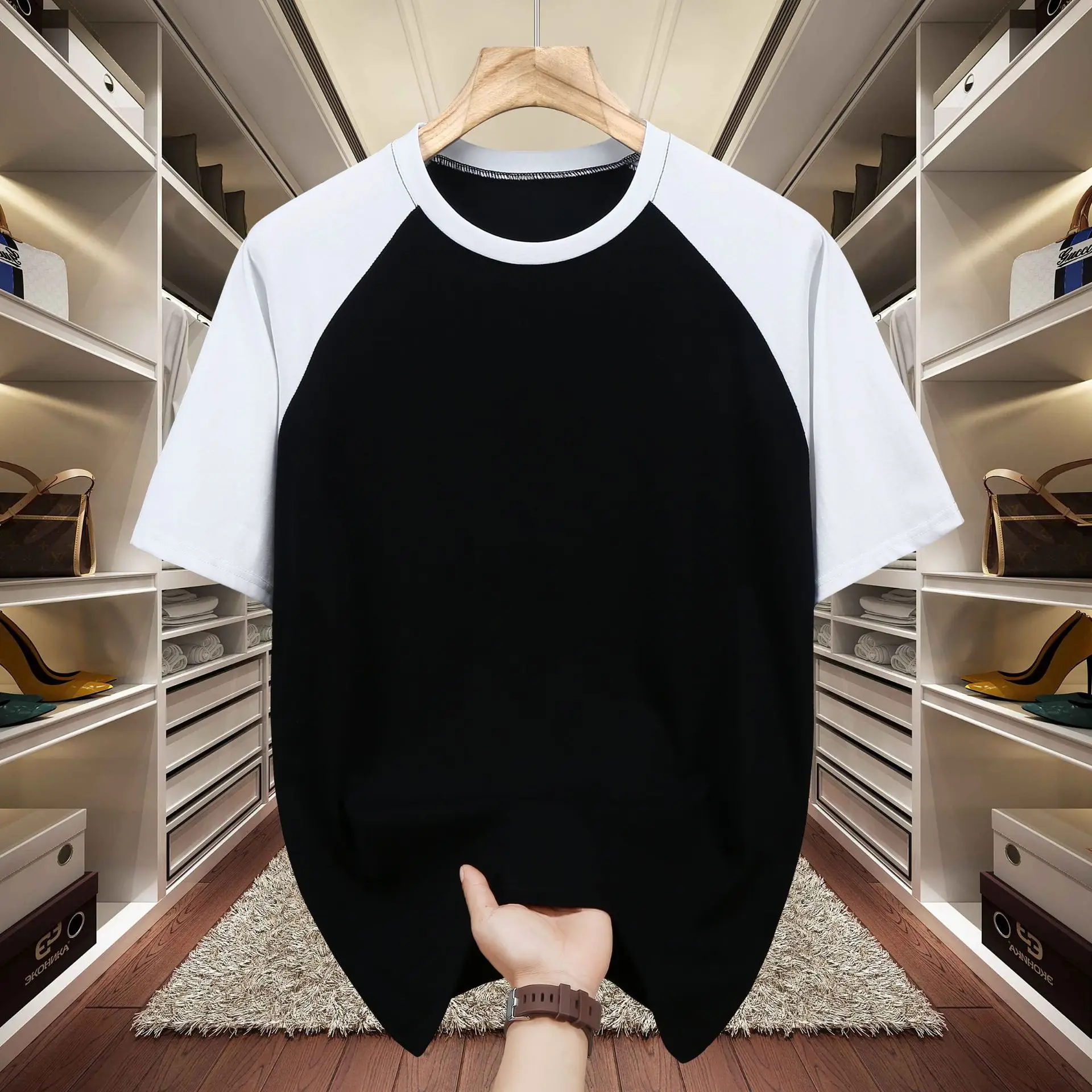 

Summer Plus Size Men T-shirt Sleeve Short Sleeved Big Size Cotton Short Sleeved