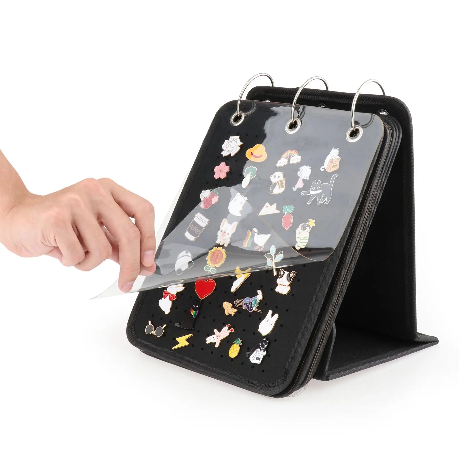 Pin Display Binder Stand Brooch Collection Board Felt Display Stand for Shops Ladies Birthday Gift Countertop Desktop