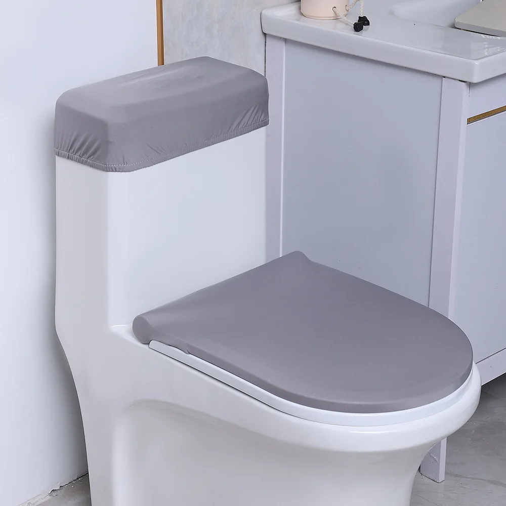 

1Set Toilet Tank Cover Protective Sleeve Full Coverage Elastic Edge Bathroom Water Tank Lid Cover Replacement