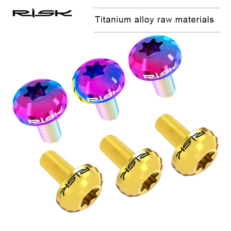 12pcs M5x10mm Disk Brake Rotor Bolts Titanium alloy Mountain Bike Brakes Disc Rotor Ultralight Bicycle disc screw bike part