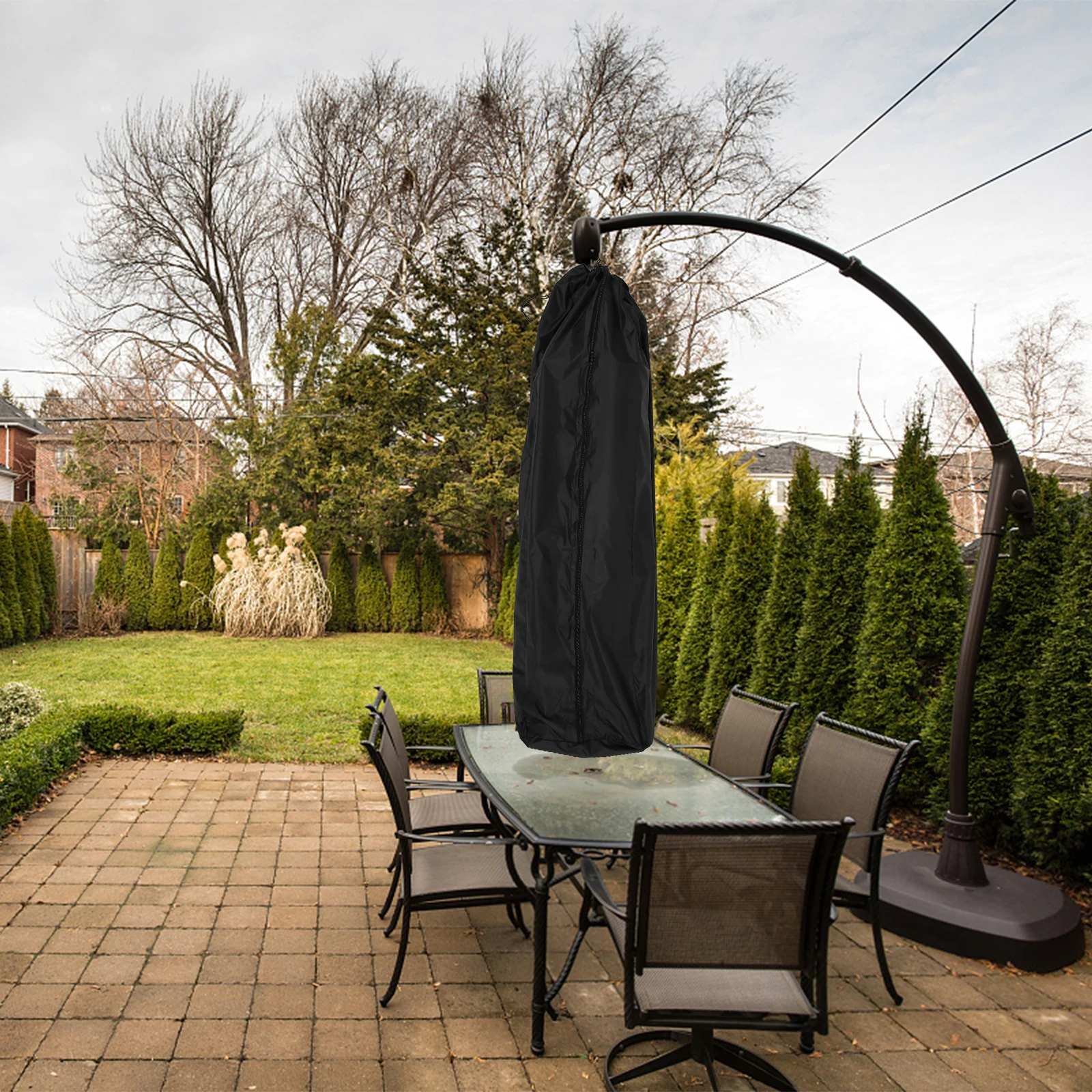 

Umbrella Drying Rack Cover Laundry Dryer Hanging Zipped Washing Line Rotary Patio Waterproof Dustproof Oxford Cloth Heavy