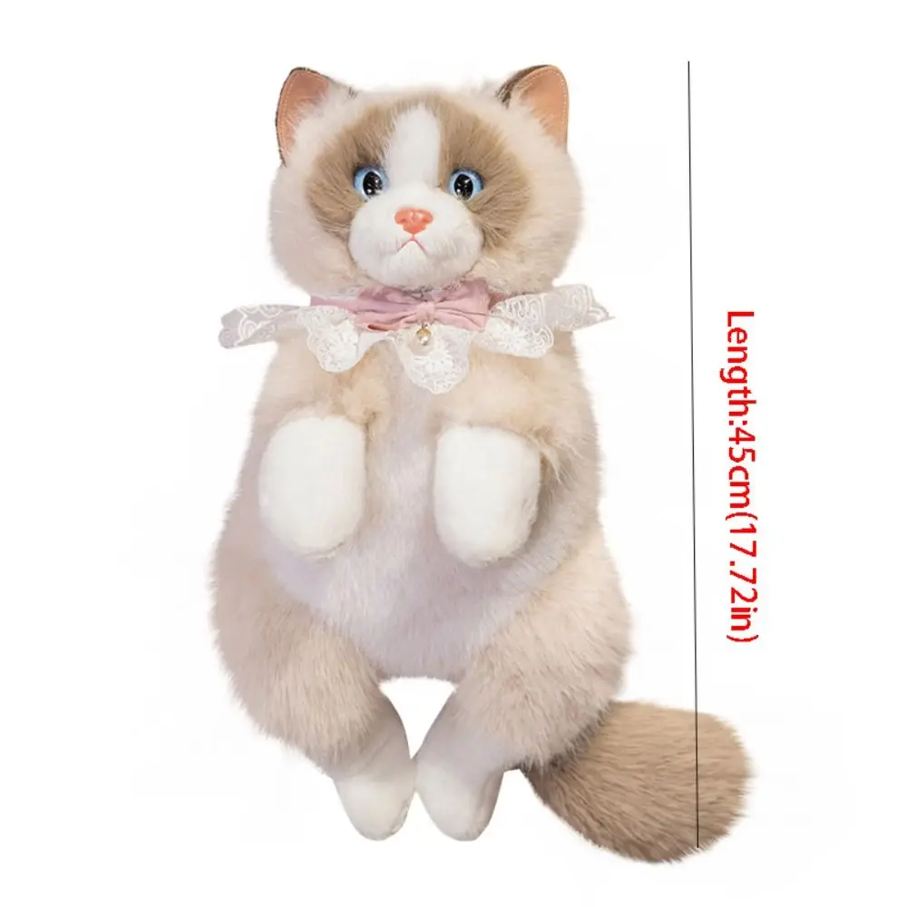 Super Realistic Simulated Puppet Cat Backpack Cute Stuffed Animals Plush Cat School Bags Travel Storage Cartoon